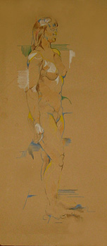 weibl. Akt, ca. 20 x 48 cm, 