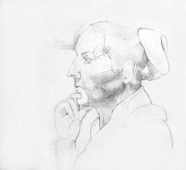 Portrait, ca. 40 x 50 cm, Bleistift
