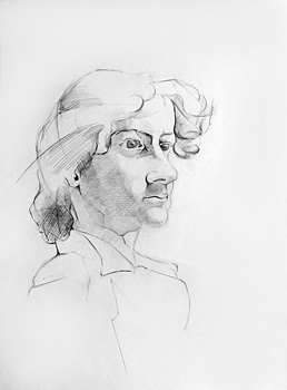 Portrait, ca. 42 x 60 cm, Bleistift auf Papier