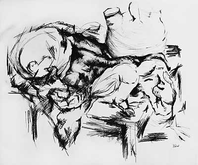 Stilleben, ca. 40 x 50 cm, Bleistift auf Papier